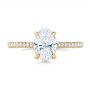 18k Yellow Gold 18k Yellow Gold Custom Pave Diamond Engagement Ring - Top View -  102292 - Thumbnail