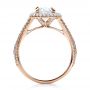 14k Rose Gold 14k Rose Gold Custom Pave Halo Engagement Ring - Front View -  100009 - Thumbnail