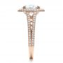 18k Rose Gold 18k Rose Gold Custom Pave Halo Engagement Ring - Side View -  100009 - Thumbnail