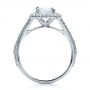 14k White Gold 14k White Gold Custom Pave Halo Engagement Ring - Front View -  100009 - Thumbnail