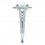  Platinum Custom Pave Halo Engagement Ring - Side View -  100009 - Thumbnail