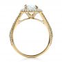 14k Yellow Gold 14k Yellow Gold Custom Pave Halo Engagement Ring - Front View -  100009 - Thumbnail