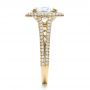 18k Yellow Gold 18k Yellow Gold Custom Pave Halo Engagement Ring - Side View -  100009 - Thumbnail