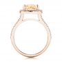 18k Rose Gold 18k Rose Gold Custom Peach Sapphire And Diamond Halo Engagement Ring - Front View -  102448 - Thumbnail
