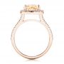 18k Rose Gold 18k Rose Gold Custom Peach Sapphire And Diamond Halo Engagement Ring - Front View -  102448 - Thumbnail