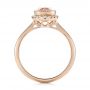 14k Rose Gold 14k Rose Gold Custom Peach Sapphire And Diamond Halo Engagement Ring - Front View -  104261 - Thumbnail