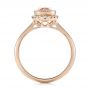 14k Rose Gold 14k Rose Gold Custom Peach Sapphire And Diamond Halo Engagement Ring - Front View -  104261 - Thumbnail