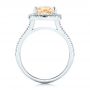 18k White Gold 18k White Gold Custom Peach Sapphire And Diamond Halo Engagement Ring - Front View -  102448 - Thumbnail