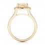 14k Yellow Gold 14k Yellow Gold Custom Peach Sapphire And Diamond Halo Engagement Ring - Front View -  102448 - Thumbnail