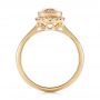 18k Yellow Gold 18k Yellow Gold Custom Peach Sapphire And Diamond Halo Engagement Ring - Front View -  104261 - Thumbnail