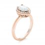 14k Rose Gold 14k Rose Gold Custom Pear Diamond Halo Engagement Ring - Three-Quarter View -  104293 - Thumbnail