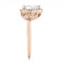 18k Rose Gold 18k Rose Gold Custom Pear Diamond Halo Engagement Ring - Side View -  104293 - Thumbnail