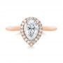 14k Rose Gold 14k Rose Gold Custom Pear Diamond Halo Engagement Ring - Top View -  104293 - Thumbnail
