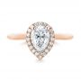 18k Rose Gold 18k Rose Gold Custom Pear Diamond Halo Engagement Ring - Top View -  104293 - Thumbnail