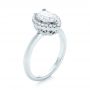 14k White Gold 14k White Gold Custom Pear Diamond Halo Engagement Ring - Three-Quarter View -  104293 - Thumbnail