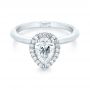 14k White Gold 14k White Gold Custom Pear Diamond Halo Engagement Ring - Flat View -  104293 - Thumbnail
