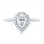 18k White Gold 18k White Gold Custom Pear Diamond Halo Engagement Ring - Top View -  104293 - Thumbnail