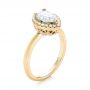 18k Yellow Gold 18k Yellow Gold Custom Pear Diamond Halo Engagement Ring - Three-Quarter View -  104293 - Thumbnail