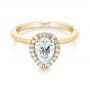 14k Yellow Gold 14k Yellow Gold Custom Pear Diamond Halo Engagement Ring - Flat View -  104293 - Thumbnail