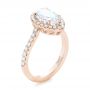 14k Rose Gold 14k Rose Gold Custom Pear Shaped Diamond Halo Engagement Ring - Three-Quarter View -  104780 - Thumbnail