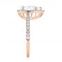 18k Rose Gold 18k Rose Gold Custom Pear Shaped Diamond Halo Engagement Ring - Side View -  104780 - Thumbnail