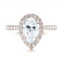 18k Rose Gold 18k Rose Gold Custom Pear Shaped Diamond Halo Engagement Ring - Top View -  104780 - Thumbnail