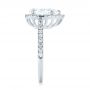 18k White Gold Custom Pear Shaped Diamond Halo Engagement Ring - Side View -  104780 - Thumbnail