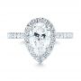  Platinum Platinum Custom Pear Shaped Diamond Halo Engagement Ring - Top View -  104780 - Thumbnail