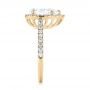 14k Yellow Gold 14k Yellow Gold Custom Pear Shaped Diamond Halo Engagement Ring - Side View -  104780 - Thumbnail