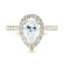 14k Yellow Gold 14k Yellow Gold Custom Pear Shaped Diamond Halo Engagement Ring - Top View -  104780 - Thumbnail