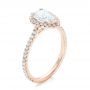 14k Rose Gold 14k Rose Gold Custom Pear Shaped Diamond And Halo Engagement Ring - Three-Quarter View -  102743 - Thumbnail