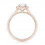 18k Rose Gold 18k Rose Gold Custom Pear Shaped Diamond And Halo Engagement Ring - Front View -  102743 - Thumbnail