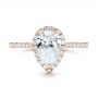 14k Rose Gold 14k Rose Gold Custom Pear Shaped Diamond And Halo Engagement Ring - Top View -  102743 - Thumbnail