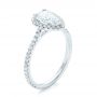 18k White Gold Custom Pear Shaped Diamond And Halo Engagement Ring - Three-Quarter View -  102743 - Thumbnail