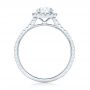 18k White Gold Custom Pear Shaped Diamond And Halo Engagement Ring - Front View -  102743 - Thumbnail