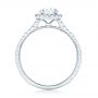 18k White Gold Custom Pear Shaped Diamond And Halo Engagement Ring - Front View -  102743 - Thumbnail