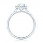  Platinum Platinum Custom Pear Shaped Diamond And Halo Engagement Ring - Front View -  102743 - Thumbnail