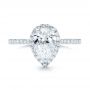 18k White Gold Custom Pear Shaped Diamond And Halo Engagement Ring - Top View -  102743 - Thumbnail