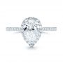  Platinum Platinum Custom Pear Shaped Diamond And Halo Engagement Ring - Top View -  102743 - Thumbnail