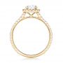 14k Yellow Gold 14k Yellow Gold Custom Pear Shaped Diamond And Halo Engagement Ring - Front View -  102743 - Thumbnail
