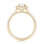 14k Yellow Gold 14k Yellow Gold Custom Pear Shaped Diamond And Halo Engagement Ring - Front View -  102743 - Thumbnail