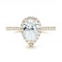 18k Yellow Gold 18k Yellow Gold Custom Pear Shaped Diamond And Halo Engagement Ring - Top View -  102743 - Thumbnail