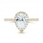 14k Yellow Gold 14k Yellow Gold Custom Pear Shaped Diamond And Halo Engagement Ring - Top View -  102743 - Thumbnail