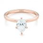 18k Rose Gold 18k Rose Gold Custom Pear Shaped Solitaire Diamond Engagement Ring - Flat View -  104399 - Thumbnail