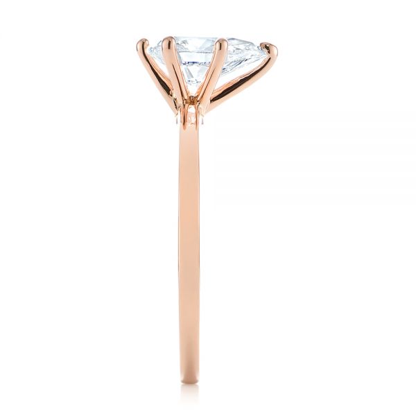 14k Rose Gold Custom Pear Shaped Solitaire Diamond Engagement Ring - Side View -  104399