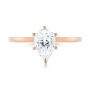 14k Rose Gold Custom Pear Shaped Solitaire Diamond Engagement Ring - Top View -  104399 - Thumbnail