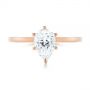 14k Rose Gold Custom Pear Shaped Solitaire Diamond Engagement Ring - Top View -  104399 - Thumbnail