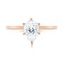 18k Rose Gold 18k Rose Gold Custom Pear Shaped Solitaire Diamond Engagement Ring - Top View -  104399 - Thumbnail