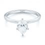 14k White Gold 14k White Gold Custom Pear Shaped Solitaire Diamond Engagement Ring - Flat View -  104399 - Thumbnail