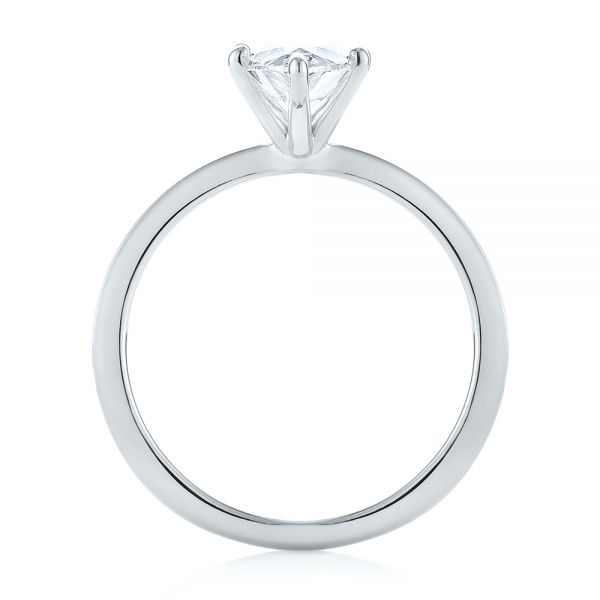 18k White Gold 18k White Gold Custom Pear Shaped Solitaire Diamond Engagement Ring - Front View - 104399
